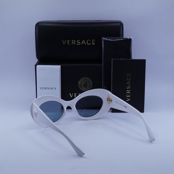 Versace VE4456U 314/1 Oval Sunglasses – White/Grey main image 5